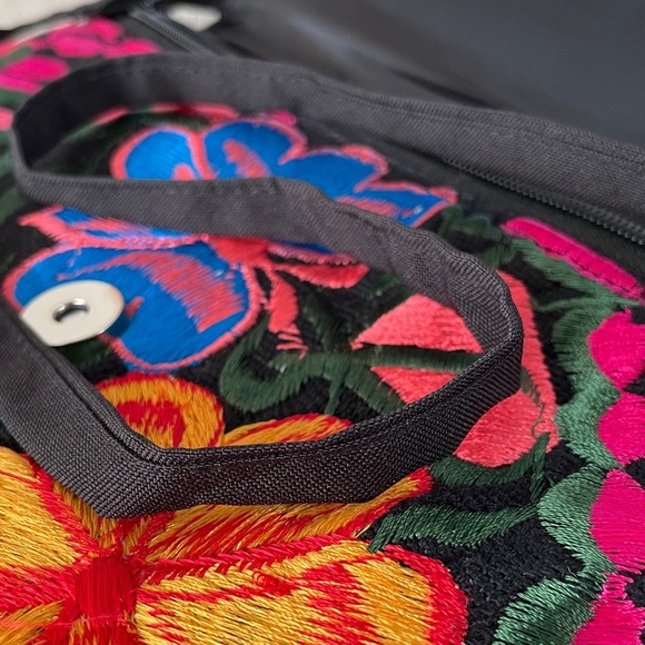 Embroidered Handmade Bohemian Convertible Crossbody Clutch Colourful Floral - Picture 16 of 17